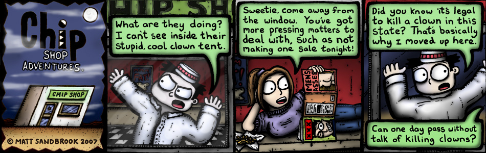 Chip Shop Adventures #168 - Clownin' around pt3: Nosey neighbour.